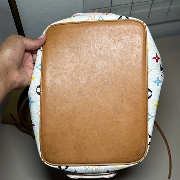 Authentic Louis Vuitton Multicolor Petit Noe Bucket Style White Monogram Rainbow - Picture 13 of 17